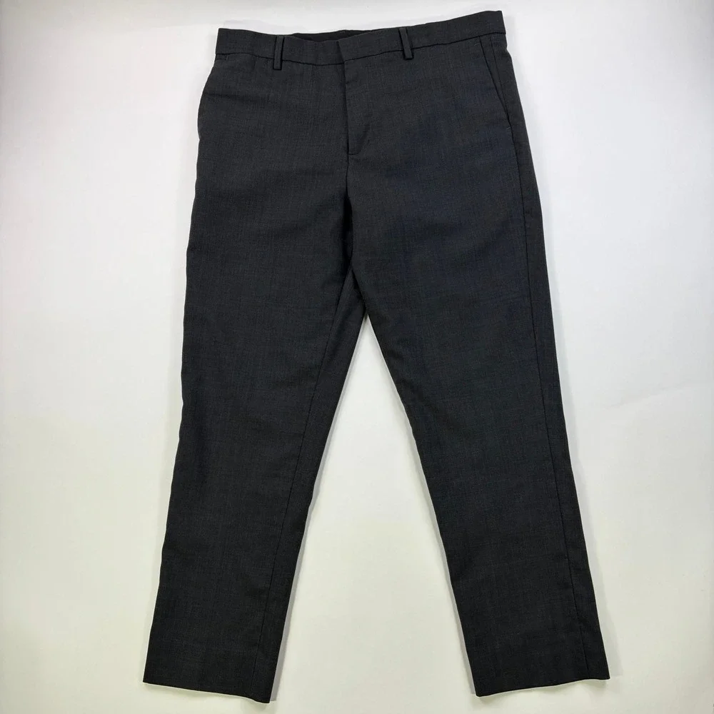 Banana Republic Slim Tapered Fit Dress Pants Mens 34x30 Gray Wool Blend Washable